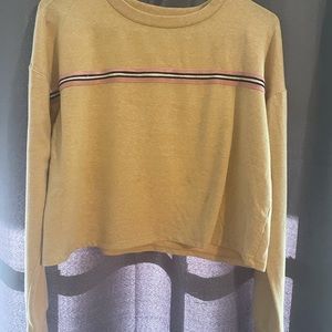 Yellow, pink, black, & white crop top size L